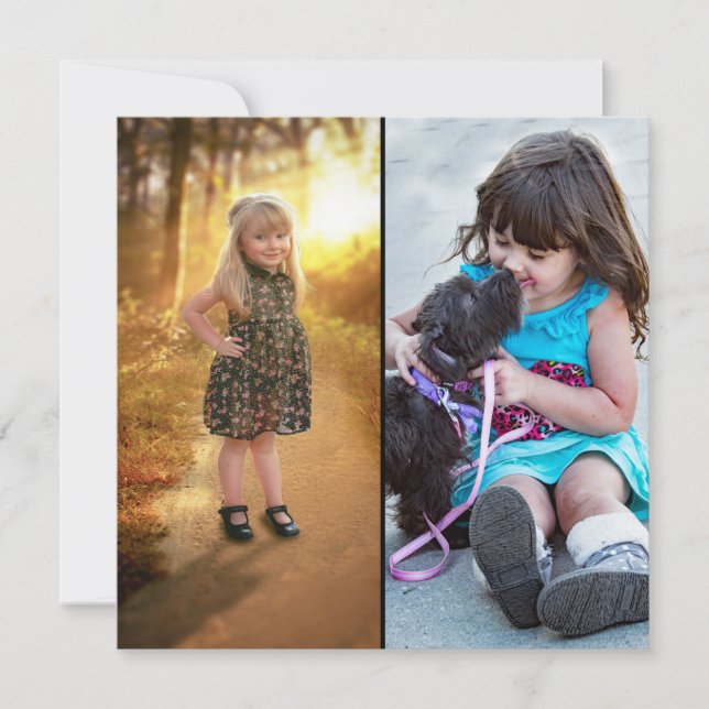 Design Your Own 2 Photo Collage Card (Front)