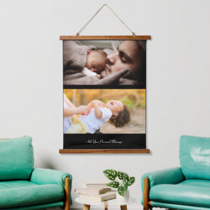 Design Your Own 2 Photo Collage Hanging Tapestry