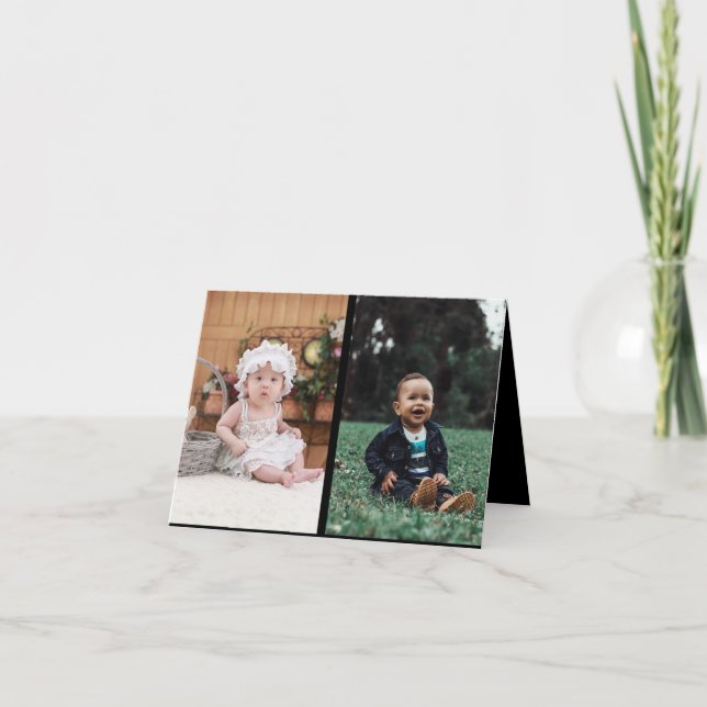 Design Your Own 2 Photo Collage Holiday Card (Front)