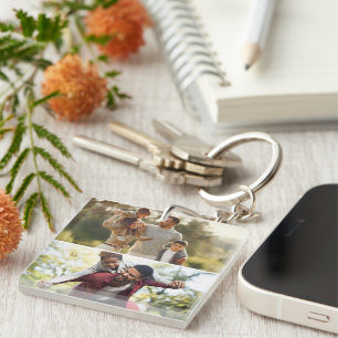 Design Your Own 2 Photo Collage Key Ring