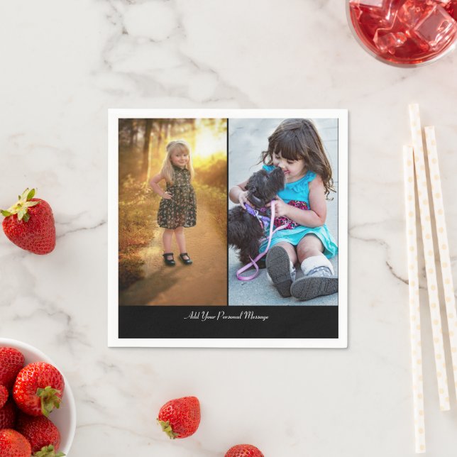 Design Your Own 2 Photo Collage Napkin (Insitu)