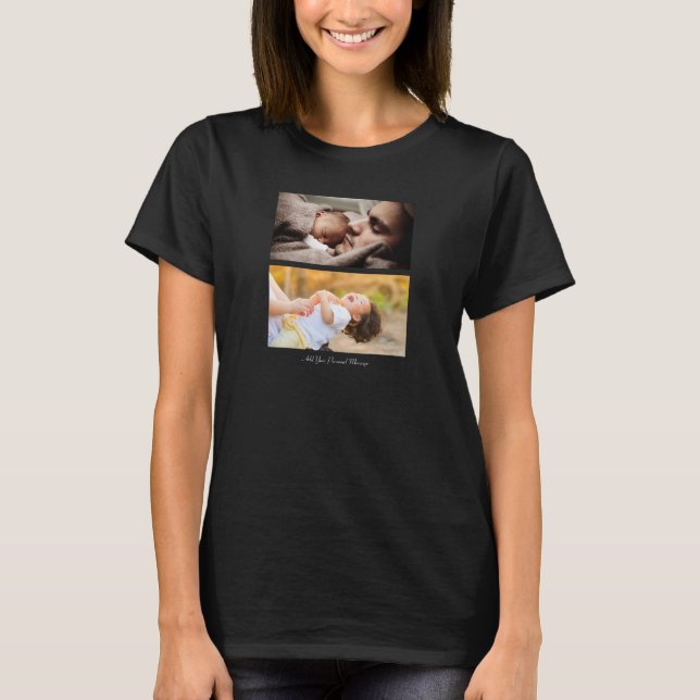 Design Your Own 2 Photo Collage T-Shirt (Front)
