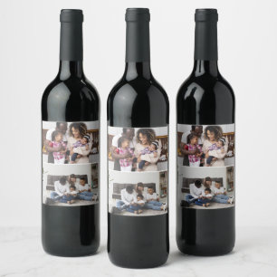 Design Your Own 2 Photo Collage Wine Label