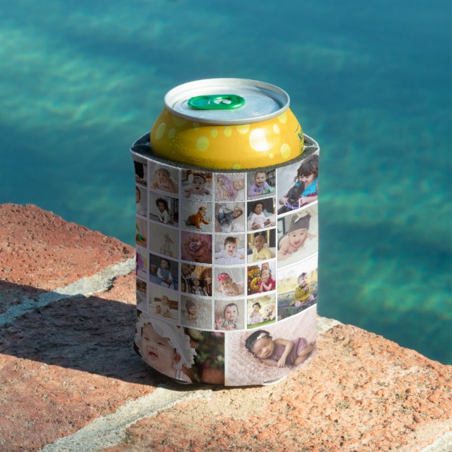 Design Your Own 30 Photo Collage Can Cooler (In Situ Pool)