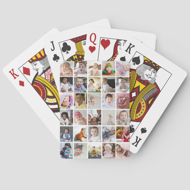 Design Your Own 30 Photo Collage Playing Cards (Back)