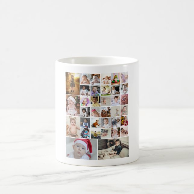Design Your Own 35 Photo Collage Coffee Mug (Center)