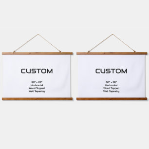 Design Your Own 36" x 26" Wood Topped Set of Two Hanging Tapestry