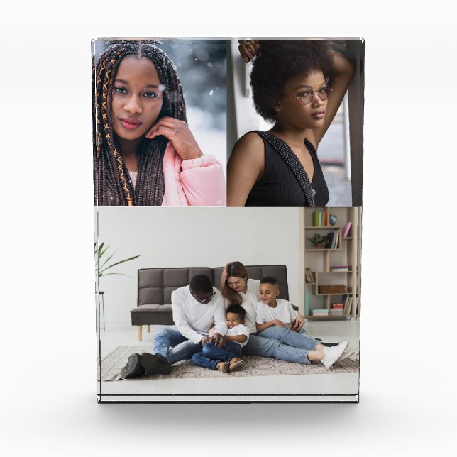 Design Your Own 3 Photo Collage Block (Front)