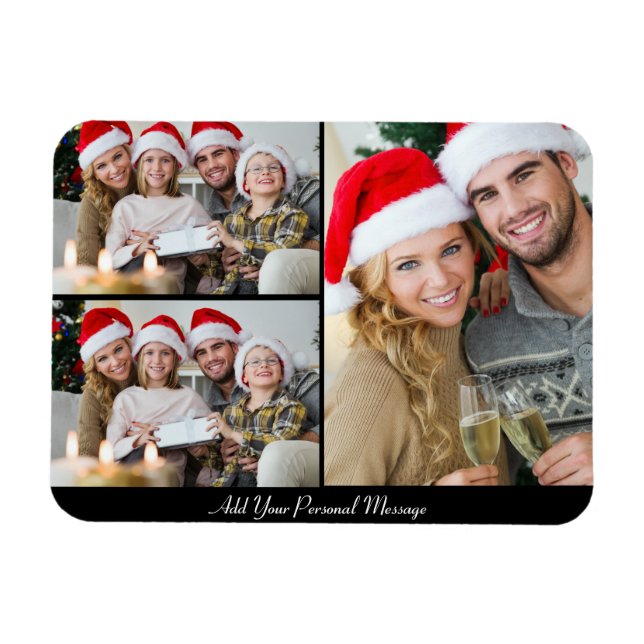 Design Your Own 3 Photo Collage Magnet (Horizontal)
