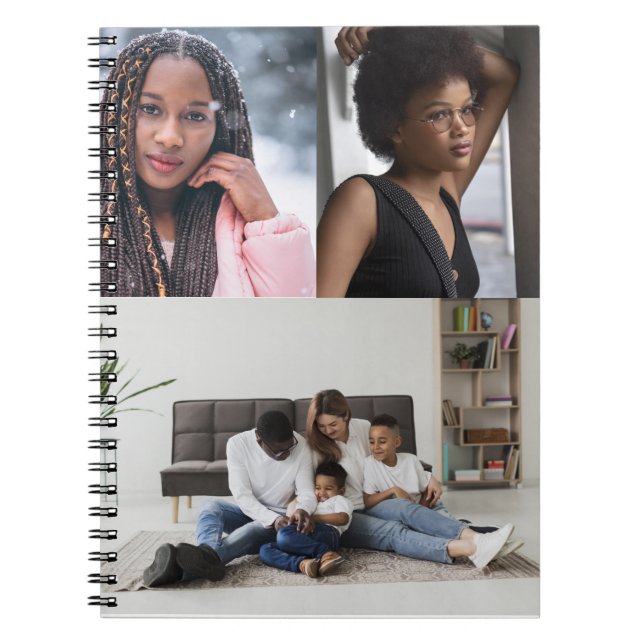 Design Your Own 3 Photo Collage Notebook (Front)