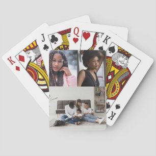 Design Your Own 3 Photo Collage Playing Cards