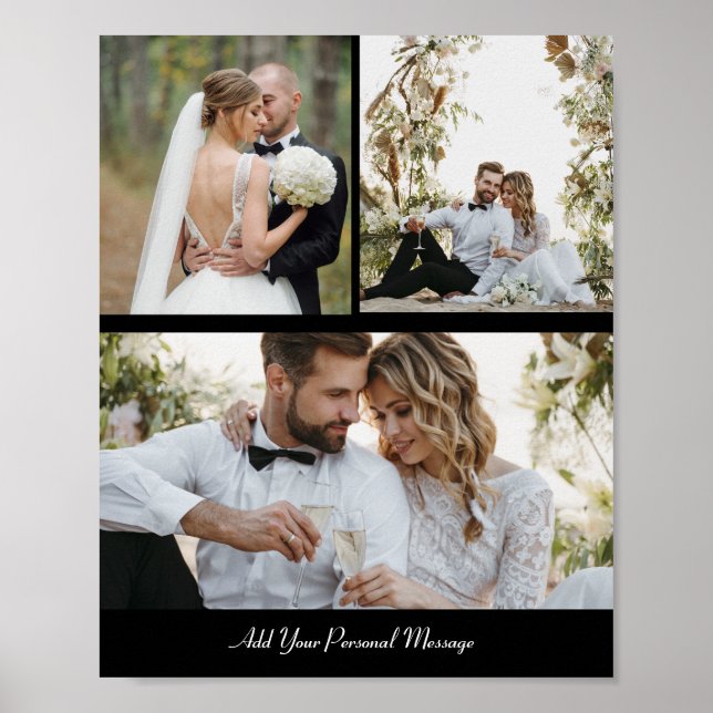 Design Your Own 3 Photo Collage Poster (Front)