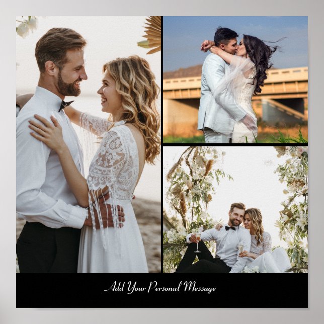 Design Your Own 3 Photo Collage Poster (Front)