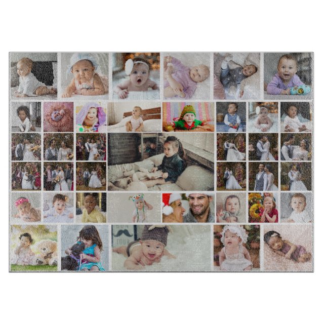 Design Your Own 40 Photo Collage Cutting Board (Front)