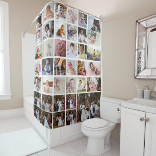 Design Your Own 40 Photo Collage Shower Curtain