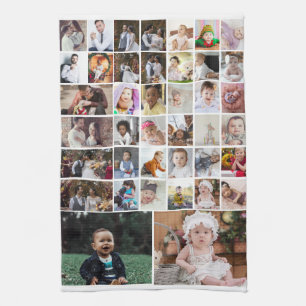 Design Your Own 40 Photo Collage Tea Towel