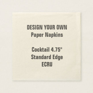 Design Your Own 4.75" ECRU Cocktail Napkins