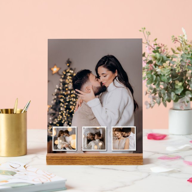 Design Your Own 4 Photo Collage Acrylic Sign (Wedding)