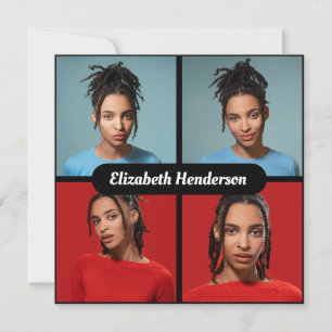 Design Your Own 4 Photo Collage Announcement