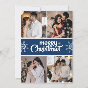 Design Your Own 4 Photo Collage Christmas Holiday Card