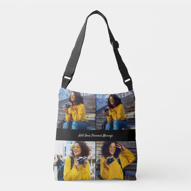 Design Your Own 4 Photo Collage Crossbody Bag (Front)