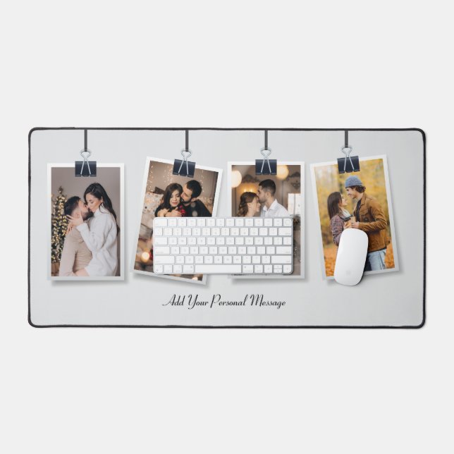 Design Your Own 4 Photo Collage Desk Mat (Keyboard & Mouse)