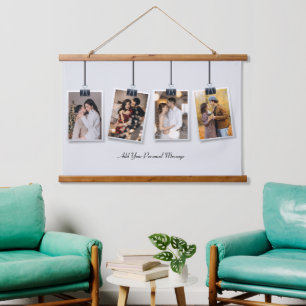 Design Your Own 4 Photo Collage Hanging Tapestry