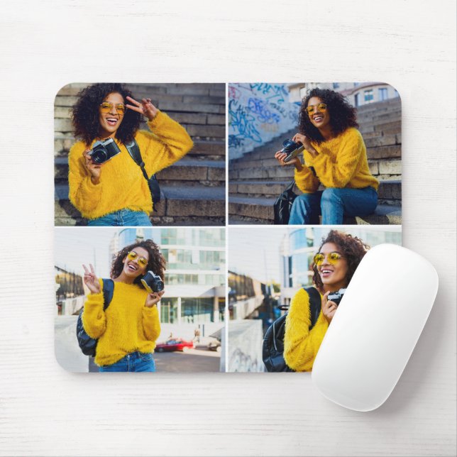Design Your Own 4 Photo Collage Mouse Pad (With Mouse)