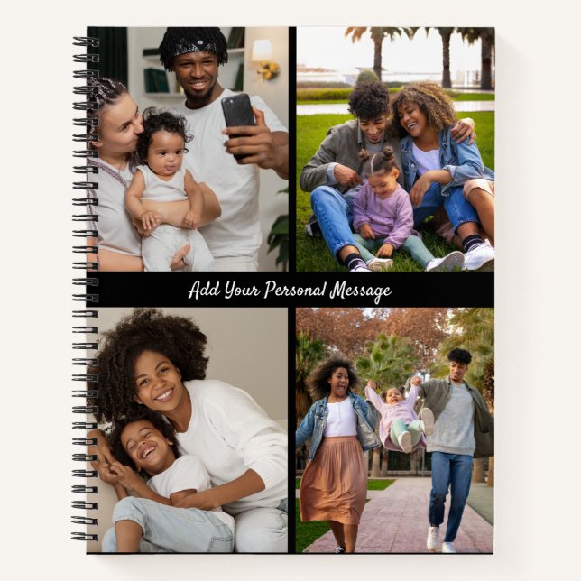 Design Your Own 4 Photo Collage Notebook (Front)