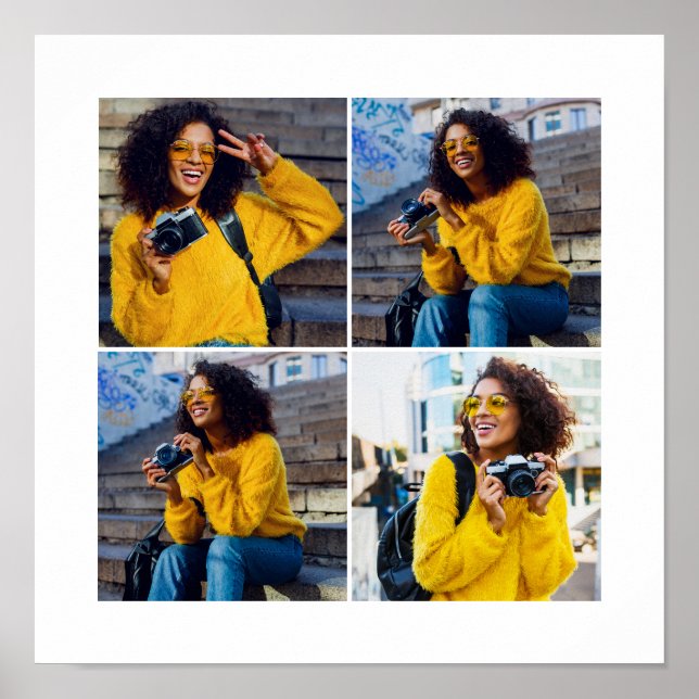 Design Your Own 4 Photo Collage Poster (Front)