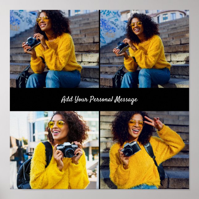 Design Your Own 4 Photo Collage Poster (Front)