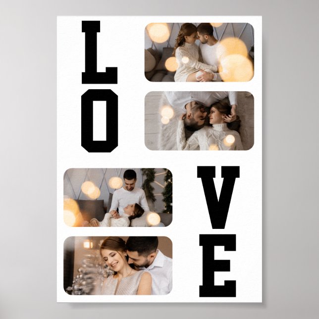 Design Your Own 4 Photo Collage Poster (Front)