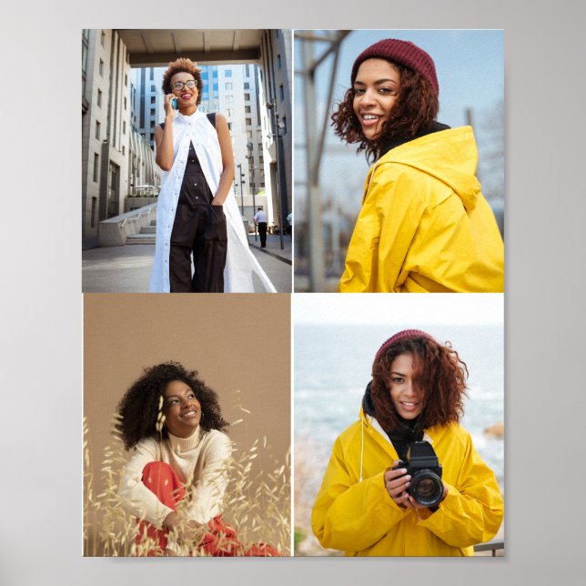 Design Your Own 4 Photo Collage Poster (Front)