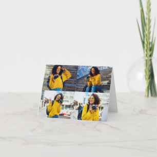 Design Your Own 4 Photo Collage Thank You Card