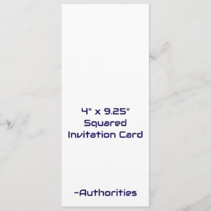 Design Your Own 4" x 9.25" Squared Invitation