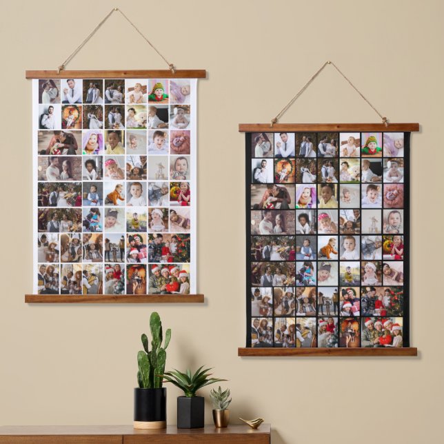 Design Your Own 50 Photo Collage Hanging Tapestry (Asymmetrical)