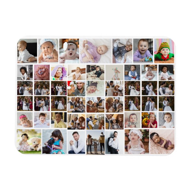 Design Your Own 50 Photo Collage Magnet (Horizontal)