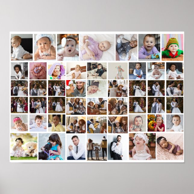 Design Your Own 50 Photo Collage Poster (Front)