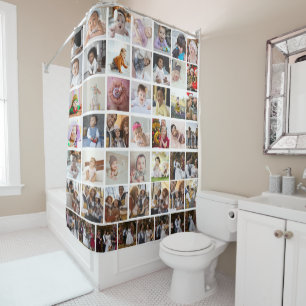 Design Your Own 50 Photo Collage Shower Curtain