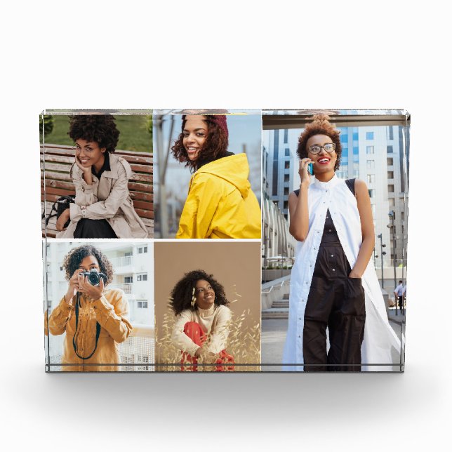 Design Your Own 5 Photo Collage Block (Front)