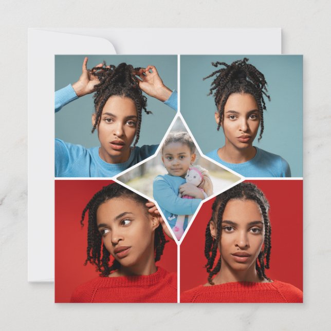 Design Your Own 5 Photo Collage Card (Front)