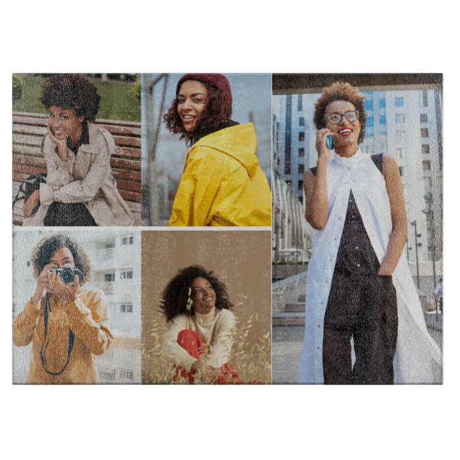 Design Your Own 5 Photo Collage Cutting Board (Front)