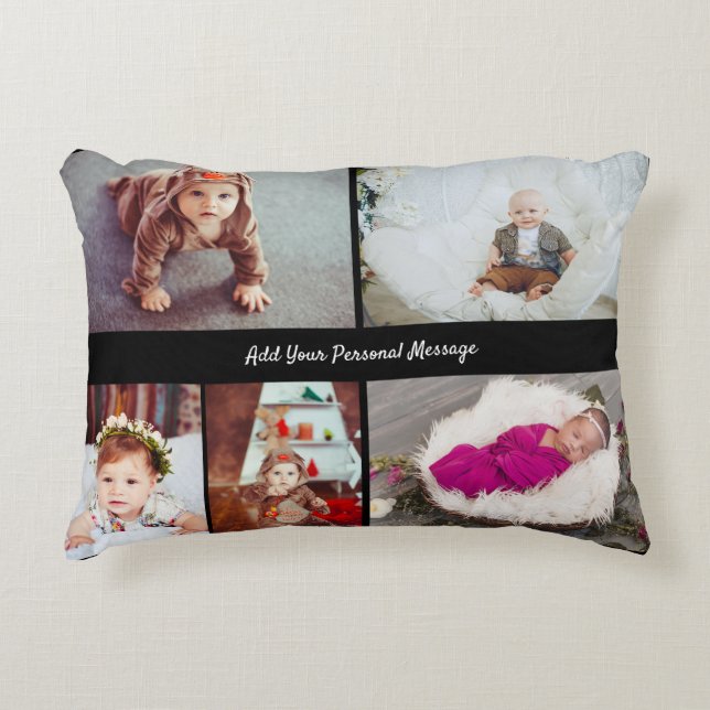 Design Your Own 5 Photo Collage Decorative Cushion (Front)