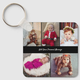 Design Your Own 5 Photo Collage Key Ring