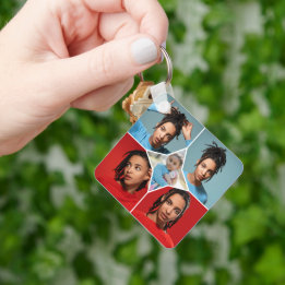 Design Your Own 5 Photo Collage Key Ring