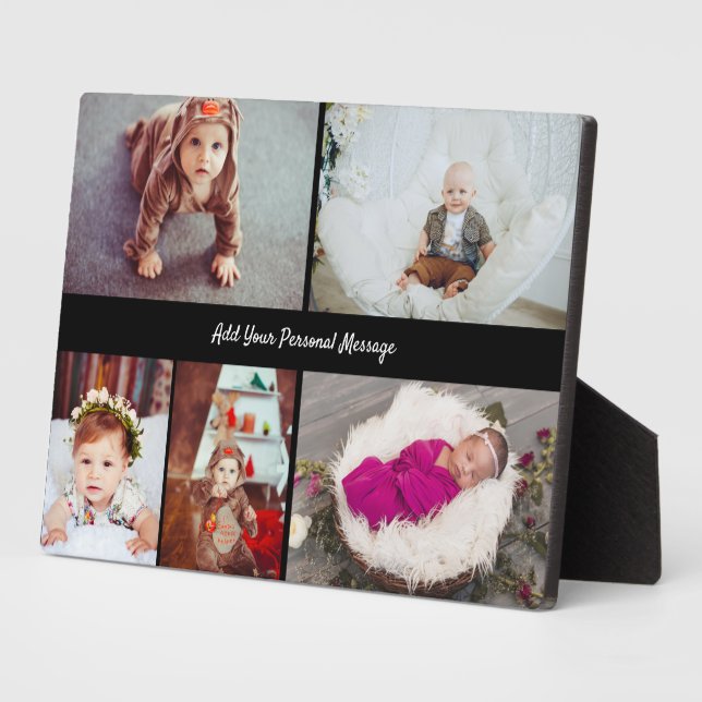 Design Your Own 5 Photo Collage Plaque (Side)