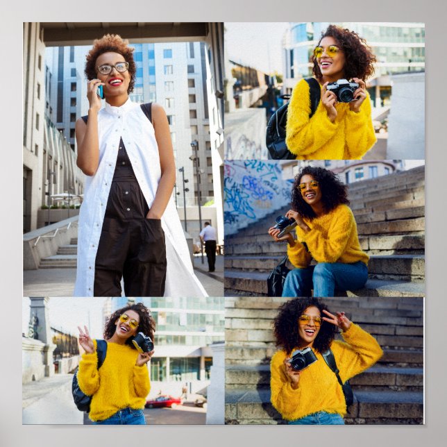Design Your Own 5 Photo Collage Poster (Front)