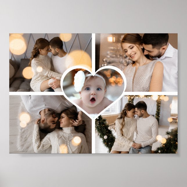 Design Your Own 5 Photo Collage Poster (Front)