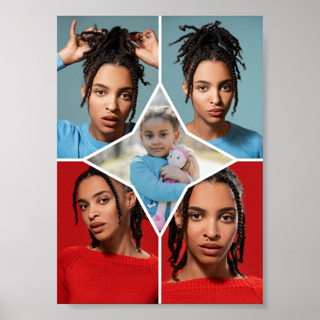 Design Your Own 5 Photo Collage Poster (Front)