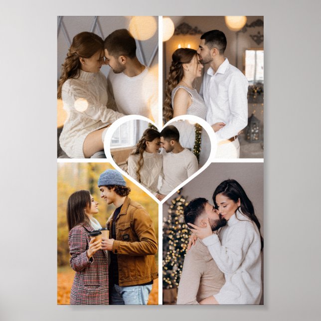 Design Your Own 5 Photo Collage Poster (Front)
